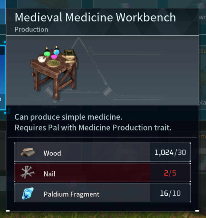 Medieval Medicine Workbench Palworld