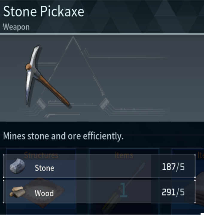 Stone pickaxe Palworld