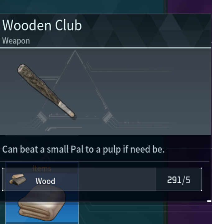 Wooden Club Palworld