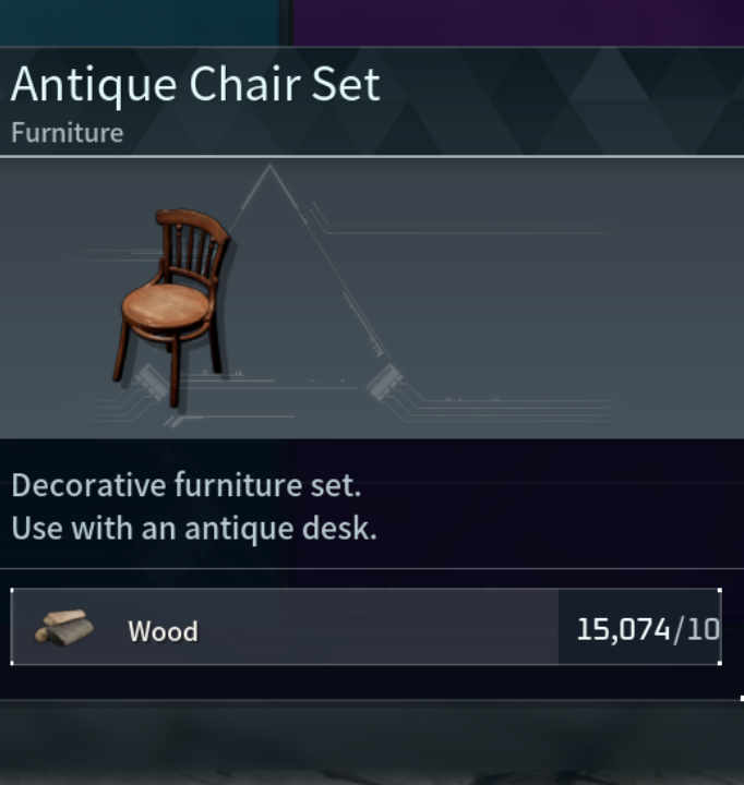 Antique Chair Set Palworld