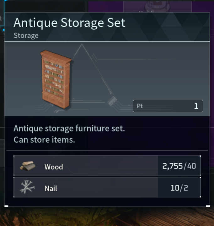 Antique Storage Set Palworld
