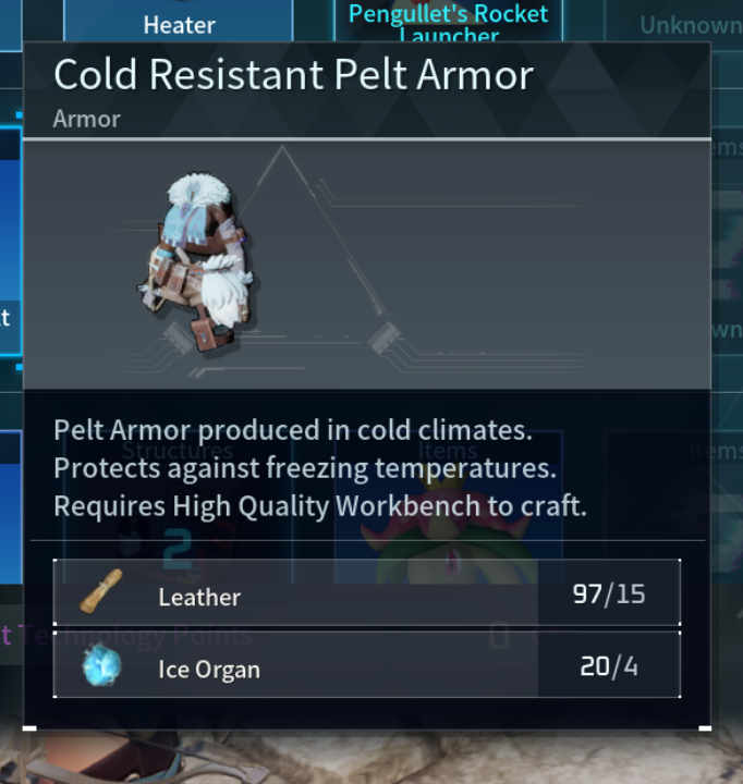Cold Resistant Pelt Armor Palworld