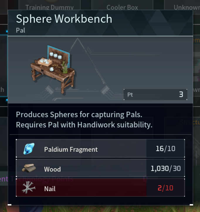 Sphere Workbench Palworld