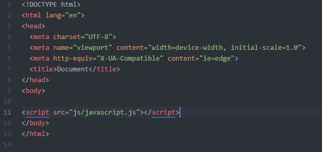 how to create html javascript