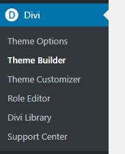 divi theme builder menu
