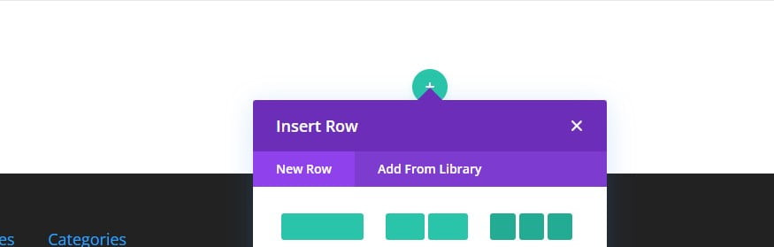 divi inset row with 3 columns